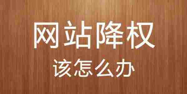 如何诊断分析以及恢复“网站降权”排名操作