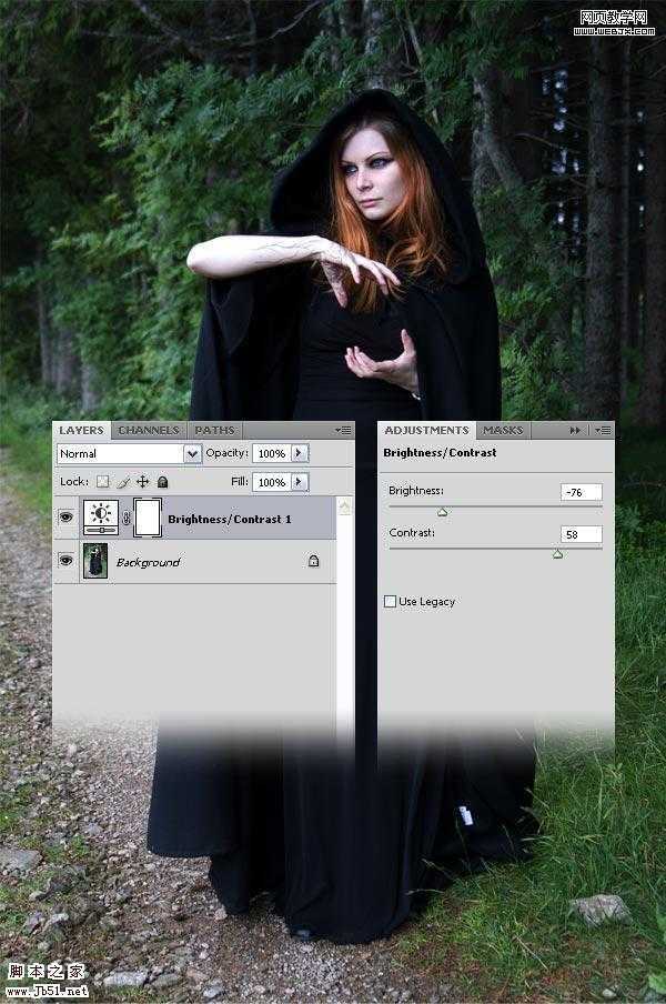 photoshop 详细制作手拿神秘魔法球的女巫师