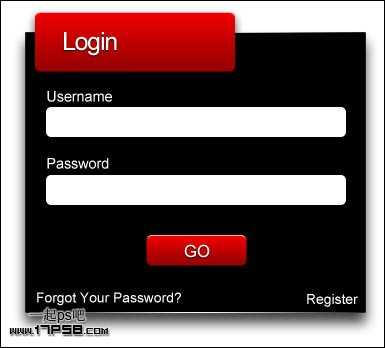 hotoshop打造出网站论坛常见的暗黑风格登陆界面效果