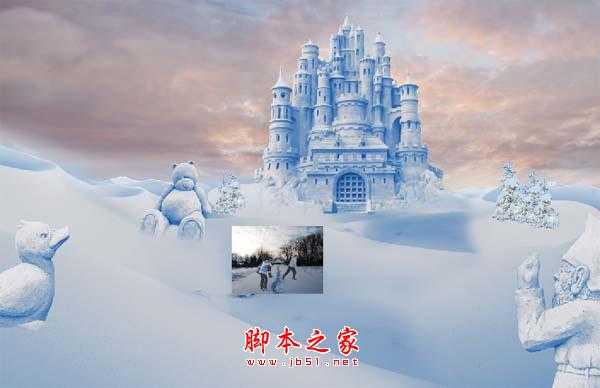 photoshop合成制作漂亮的雪景卡通乐园