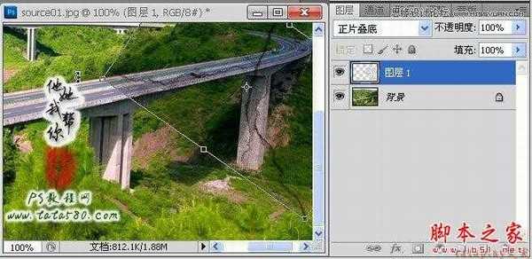 Photoshop合成制作逼真坍塌的高速公路