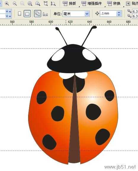 coreldraw(CDR)教程:绘制精致的瓢虫方法步骤