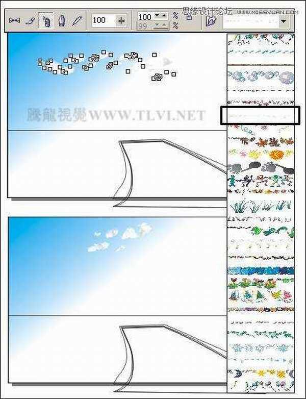 CorelDRAW绘制欧洲古典建筑风格的街道场景画面