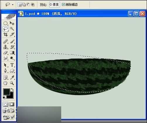 用PS鼠绘超逼真的半边红西瓜