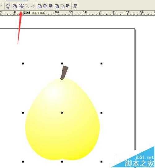 cdr怎么绘制一个黄灿灿的雪梨?
