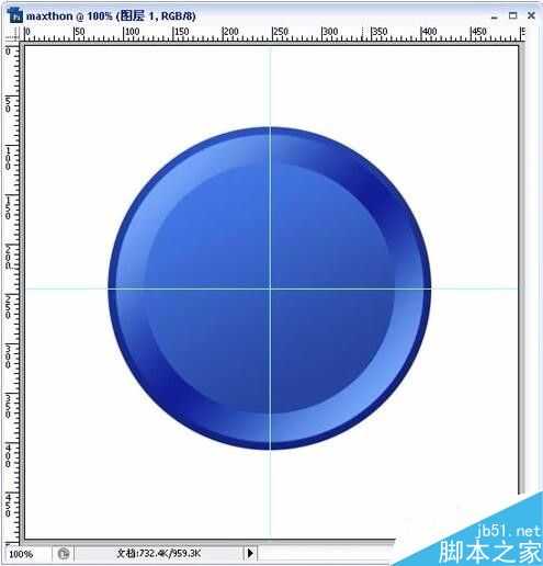 PS绘制漂亮的蓝色圆形水晶按钮