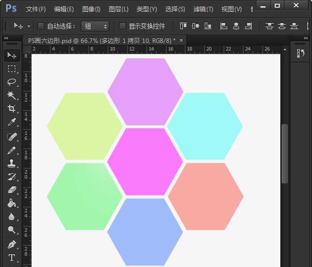 ps怎么设计六边形设计图? ps蜂窝排版图的设计方法