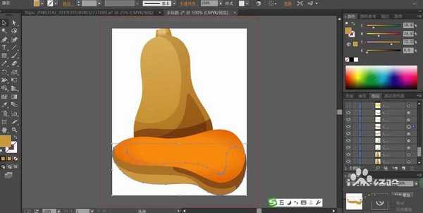 ai怎么绘制劈开的南瓜插画图?