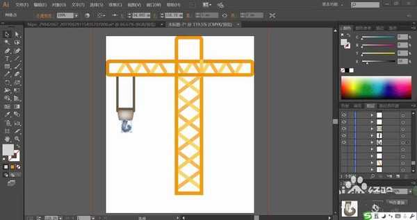ai怎么绘制大吊车? ai吊车矢量图的设计方法