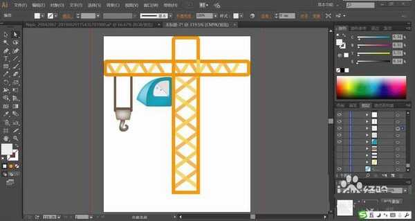 ai怎么绘制大吊车? ai吊车矢量图的设计方法