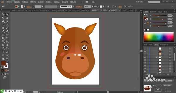 ai怎么设计骡子头像? ai扁平化骡子头像的画法