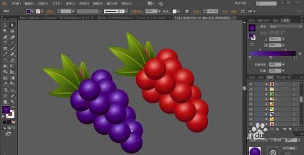 ai怎么设计三维立体的葡萄? ai葡萄矢量图的画法