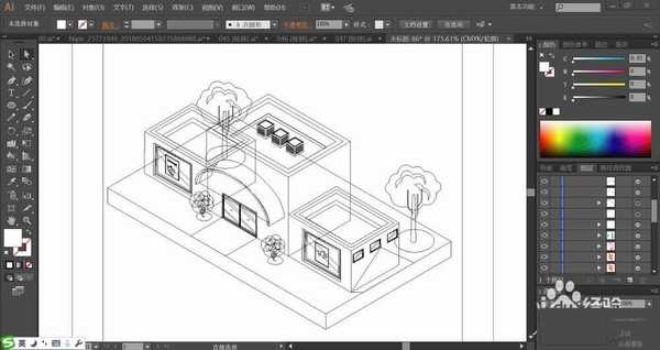 ai怎么绘制商场建筑图? ai商场建筑立体俯视图的画法