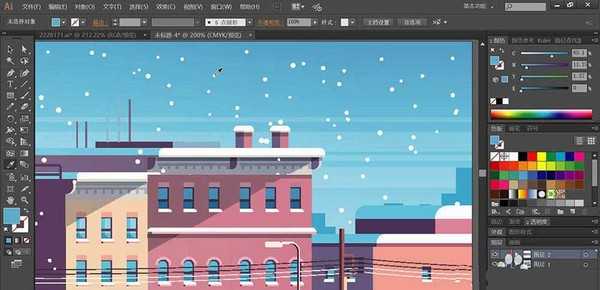 ai怎么设计冬季城市插画? ai手绘城市入冬矢量图的技巧